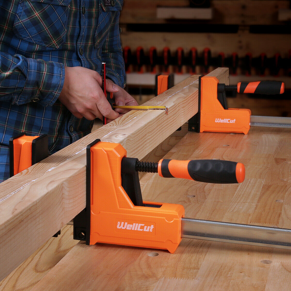 Paralelinai spaustuvai 95X1000mm, spaudimo jėga 600kg WellCut WC-PJ95100