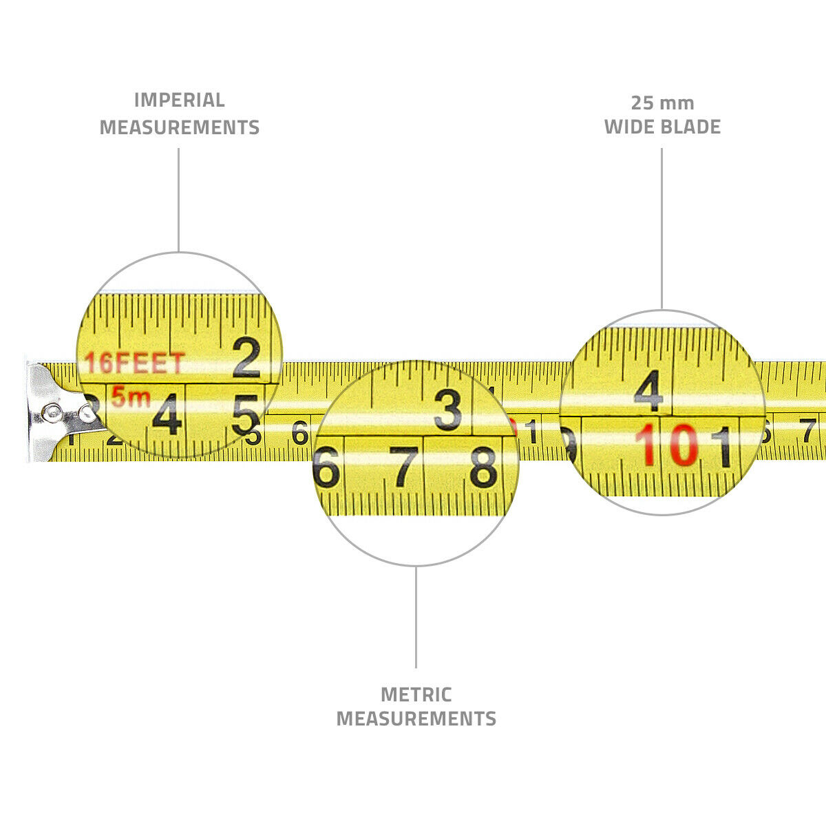 Roulette, meter, 5 meters long. Tough Master UPT-TAPE-5 with rubber abs body