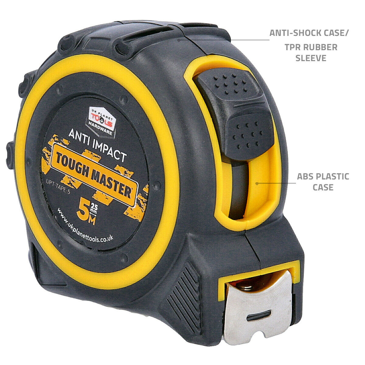 Roulette, meter, 5 meters long. Tough Master UPT-TAPE-5 with rubber abs body