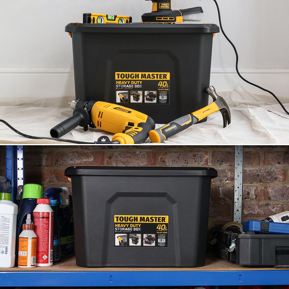 Plastikinė daiktadėžė, dėžė sandeliavimui, 40l Tough Master® TM-UPT-4040