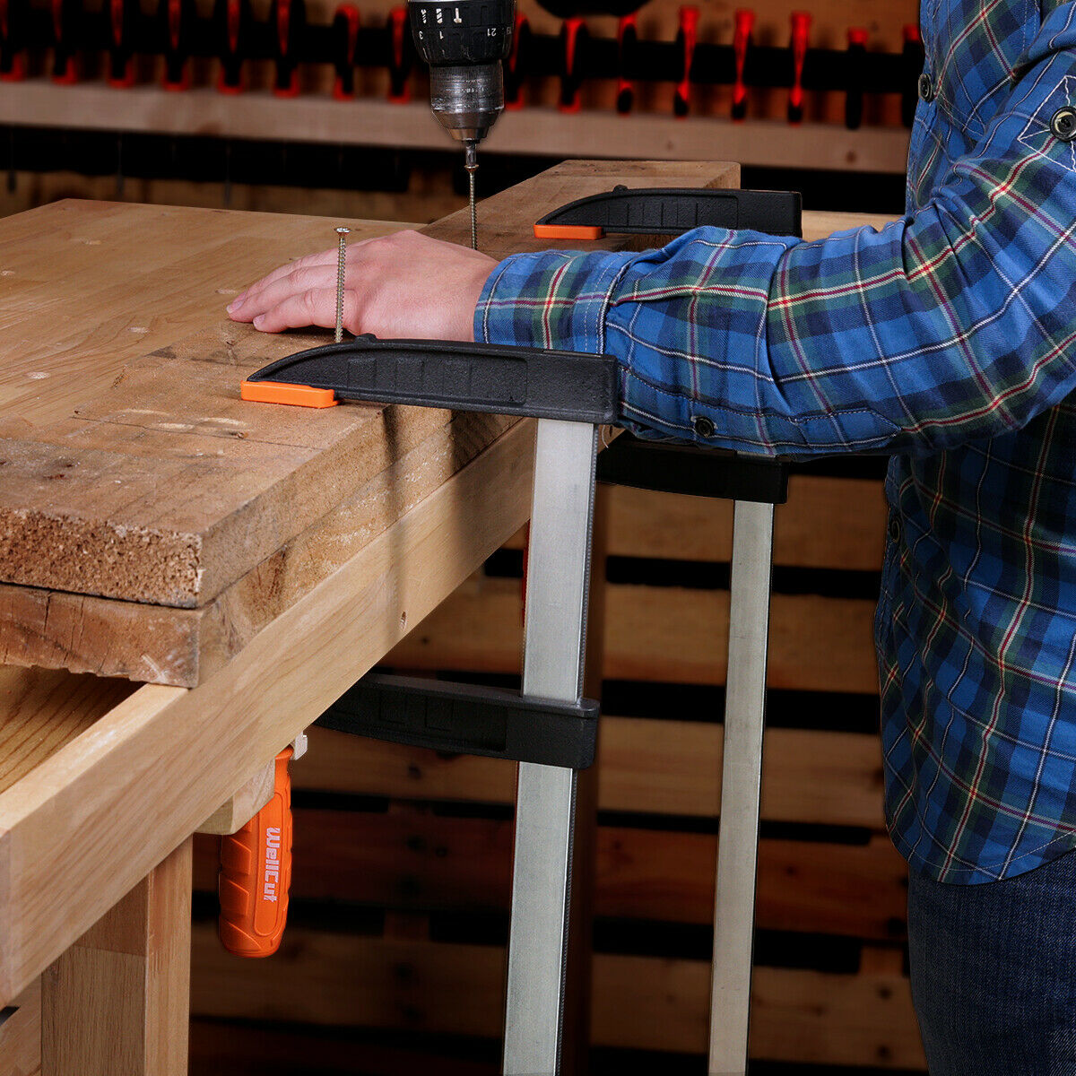 Hand clamps 120x400mm, F type, clamping force 320kg WellCut WC-FC1240