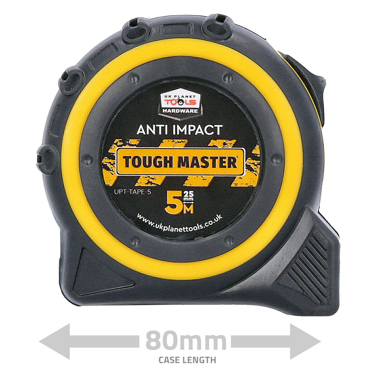 Roulette, meter, 5 meters long. Tough Master UPT-TAPE-5 with rubber abs body