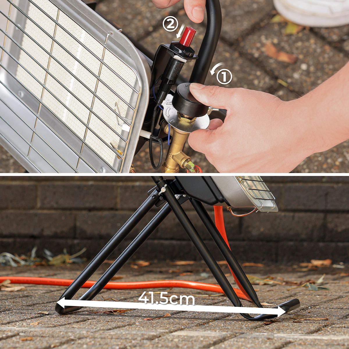 Dujinis Šildytuvas Su Stovu Ir Uždegikliu, Nešiojamas 4,5KW TOUGH MASTER®