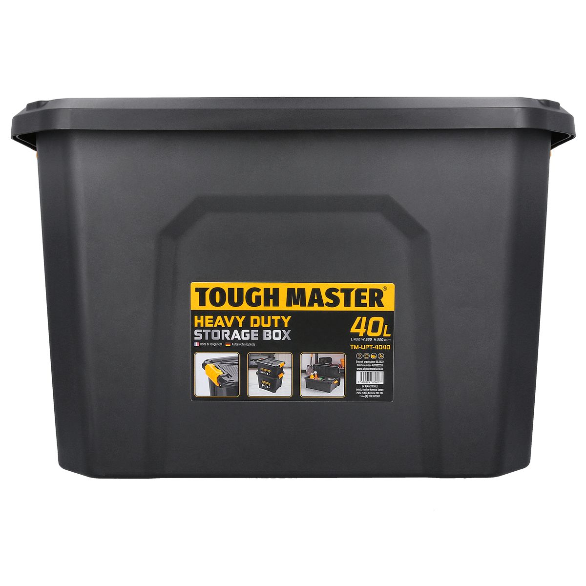 Plastikinė daiktadėžė, dėžė sandeliavimui, 40l Tough Master® TM-UPT-4040