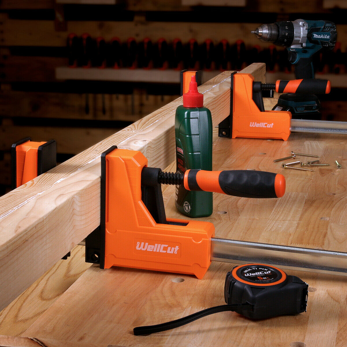 Paralelinai spaustuvai 95X1000mm, spaudimo jėga 600kg WellCut WC-PJ95100