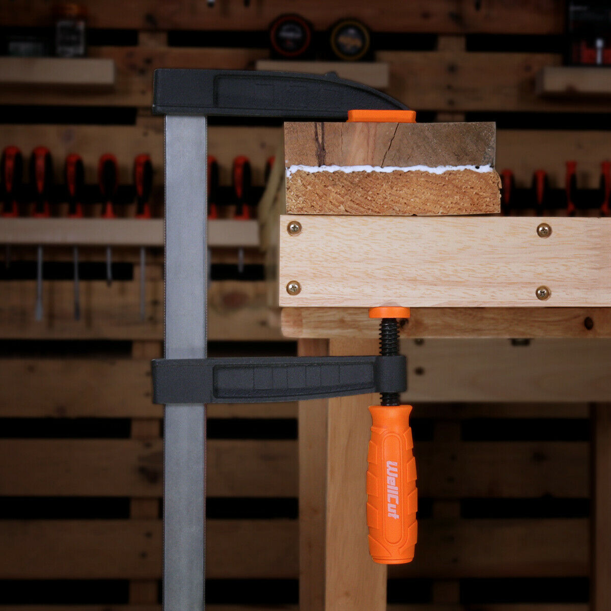 Hand clamps 120x400mm, F type, clamping force 320kg WellCut WC-FC1240