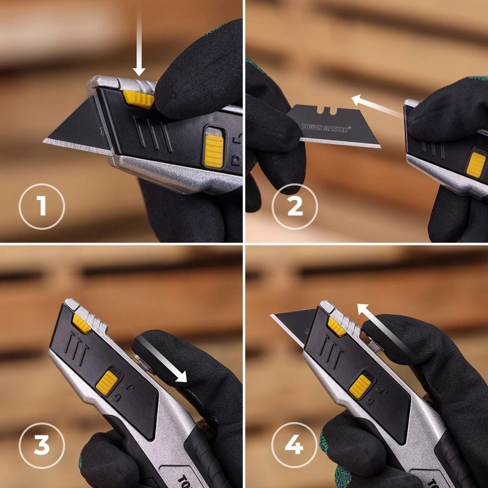 Trapezoidal knife with replaceable blade +4 blades Tough Master M-UTK194A