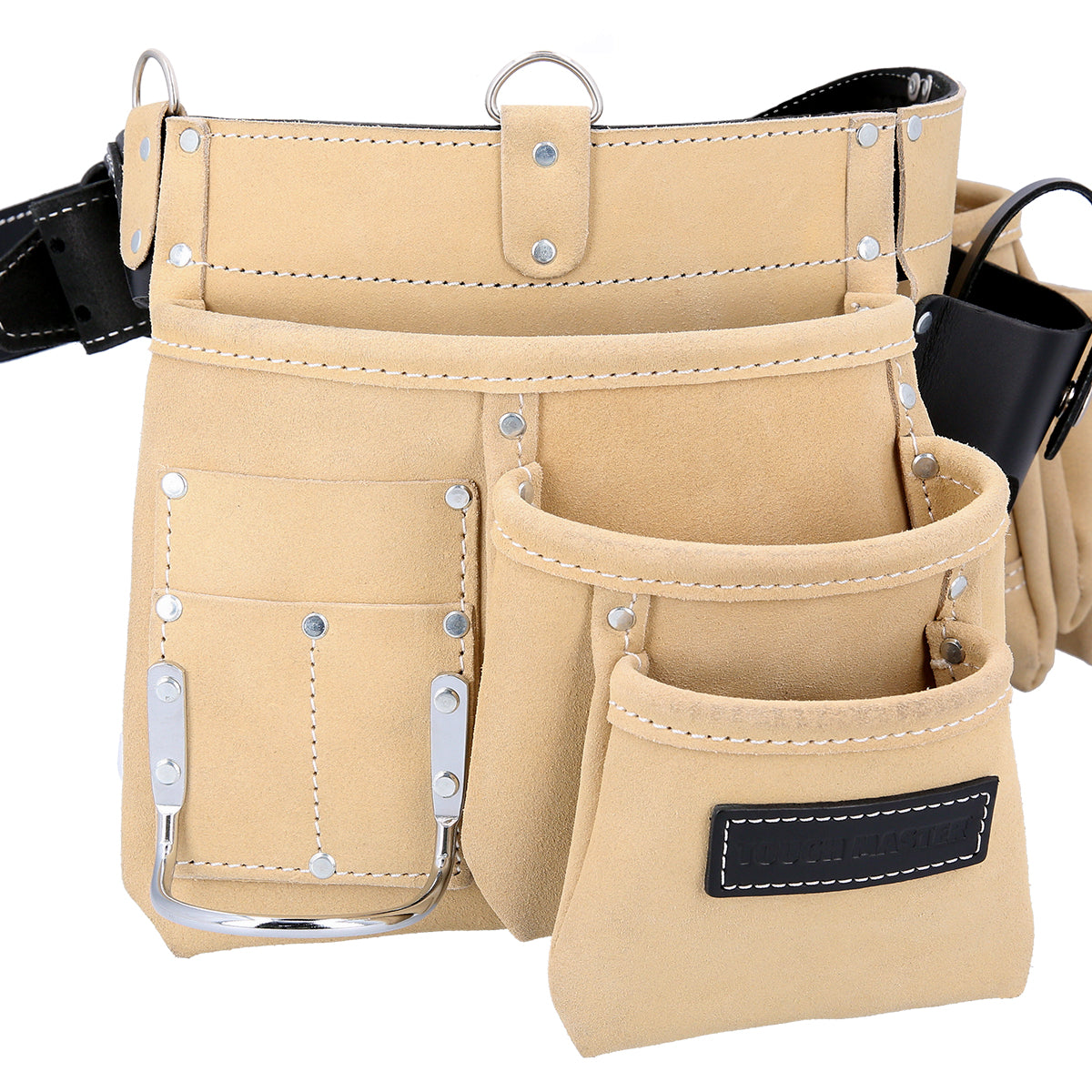 Įrankių diržas ant juosmens, 12 kišenių, odinis, plaktuko laikiklis Tough Master TM-154SP