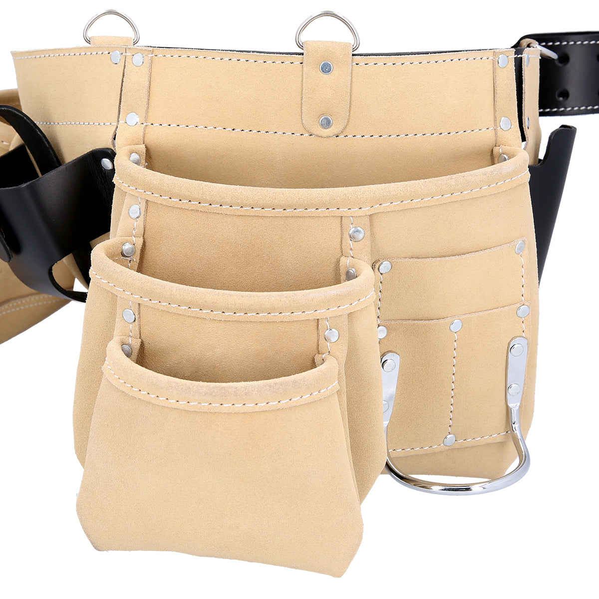 Įrankių diržas ant juosmens, 12 kišenių, odinis, plaktuko laikiklis Tough Master TM-154SP