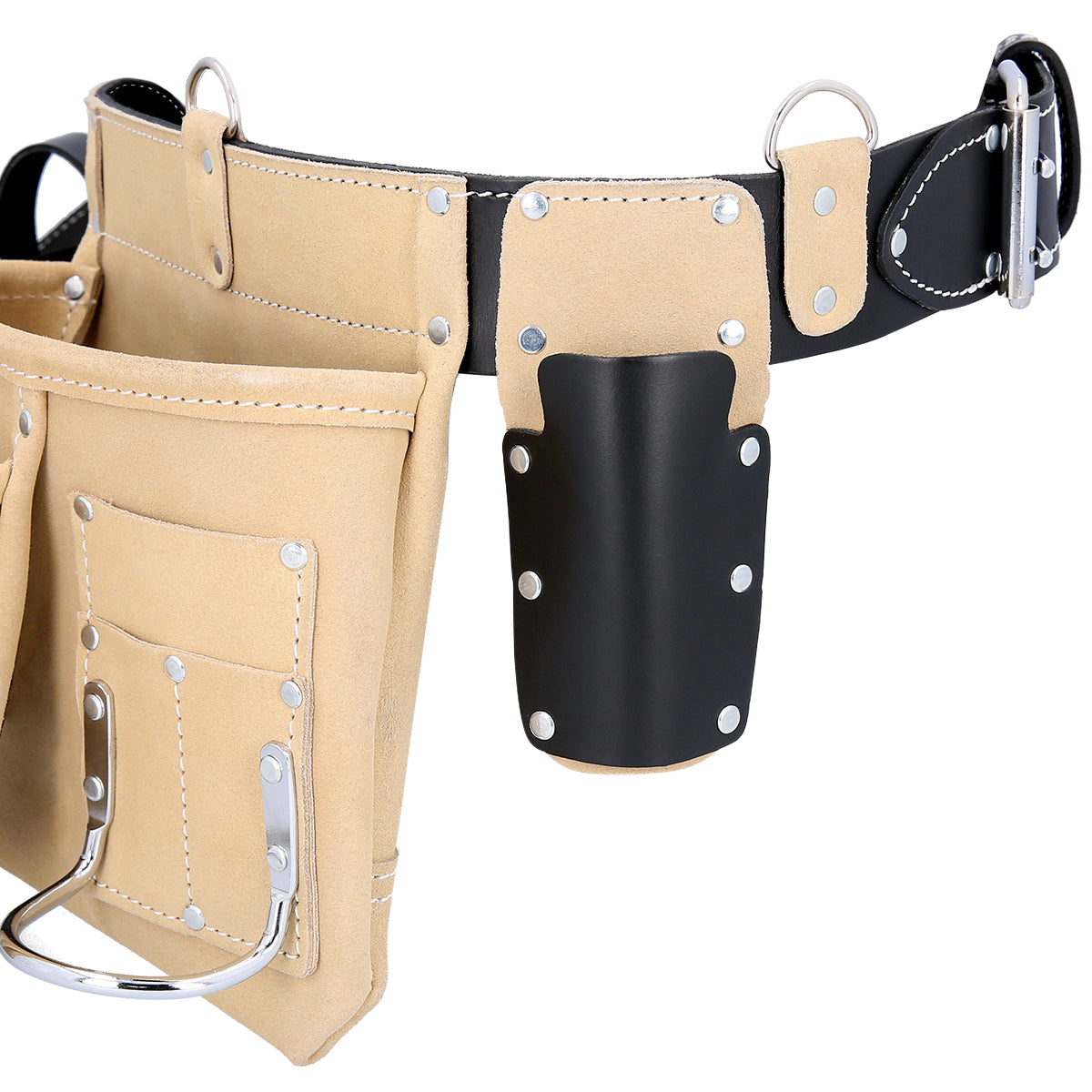 Įrankių diržas ant juosmens, 12 kišenių, odinis, plaktuko laikiklis Tough Master TM-154SP