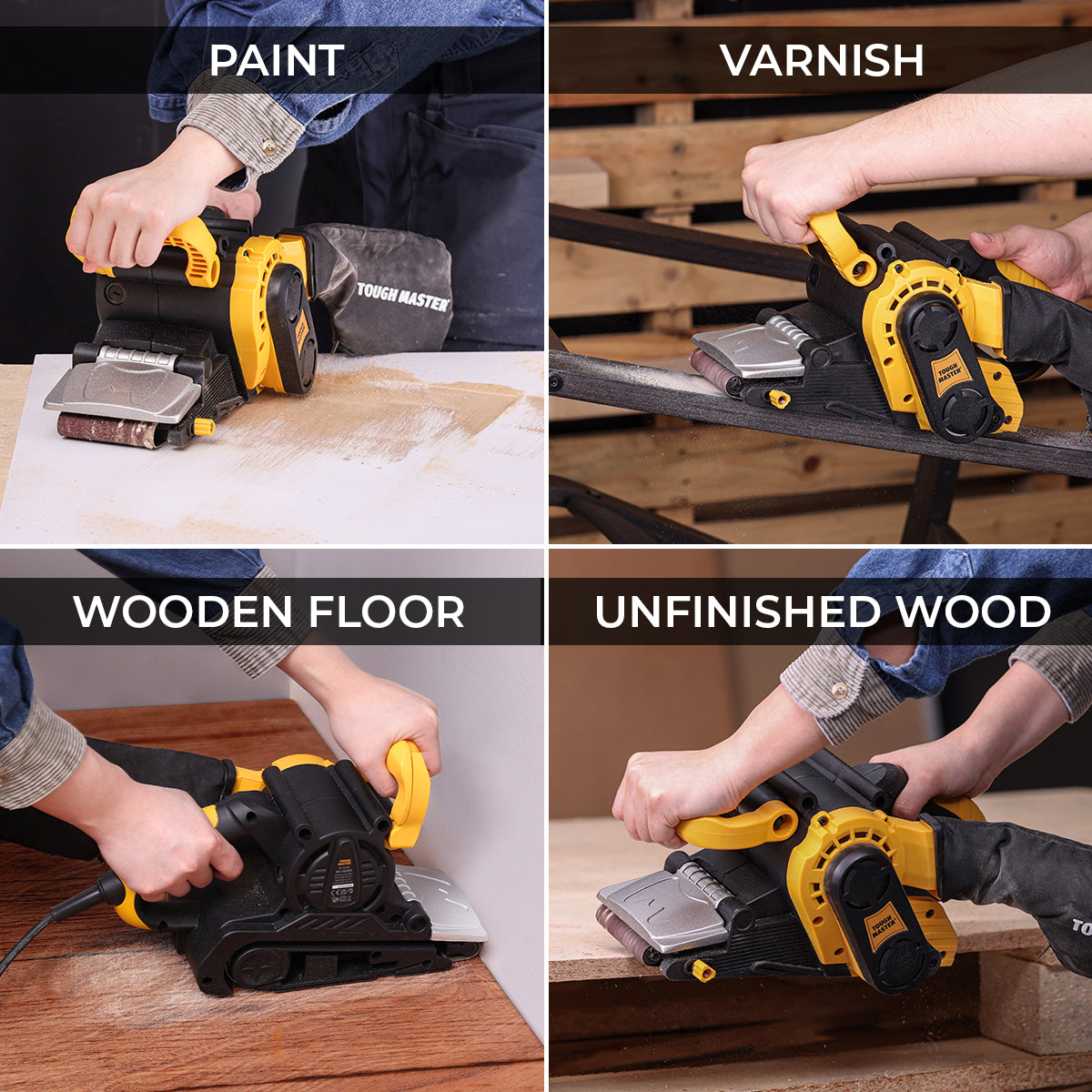 Elektrinis juostinis šlifuoklis 800W 75x457mm 240V 3M kabelis TM-BS76E Tough Master