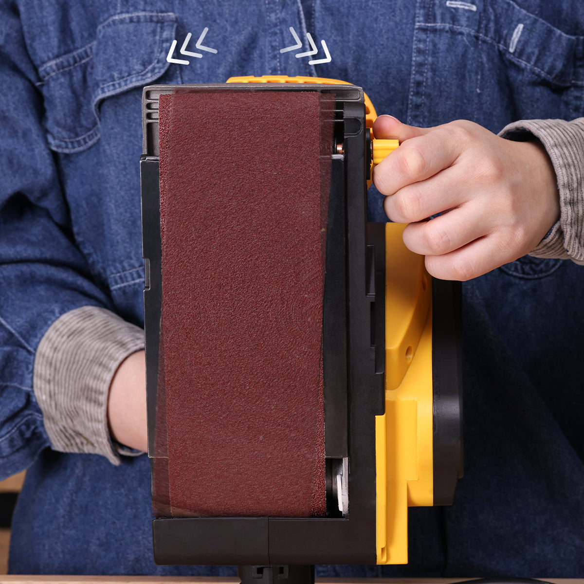 Elektrinis juostinis šlifuoklis 800W 75x457mm 240V 3M kabelis TM-BS76E Tough Master