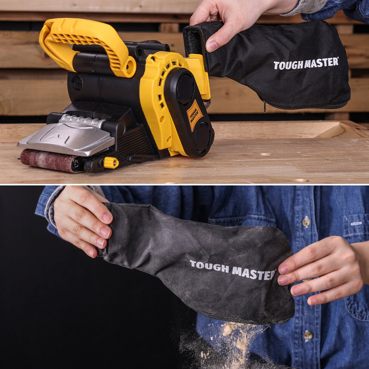 Elektrinis juostinis šlifuoklis 800W 75x457mm 240V 3M kabelis TM-BS76E Tough Master