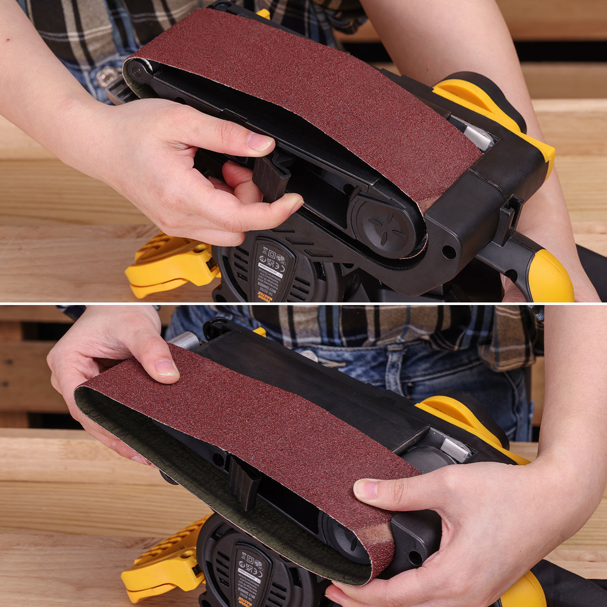 Elektrinis juostinis šlifuoklis 800W 75x457mm 240V 3M kabelis TM-BS76E Tough Master