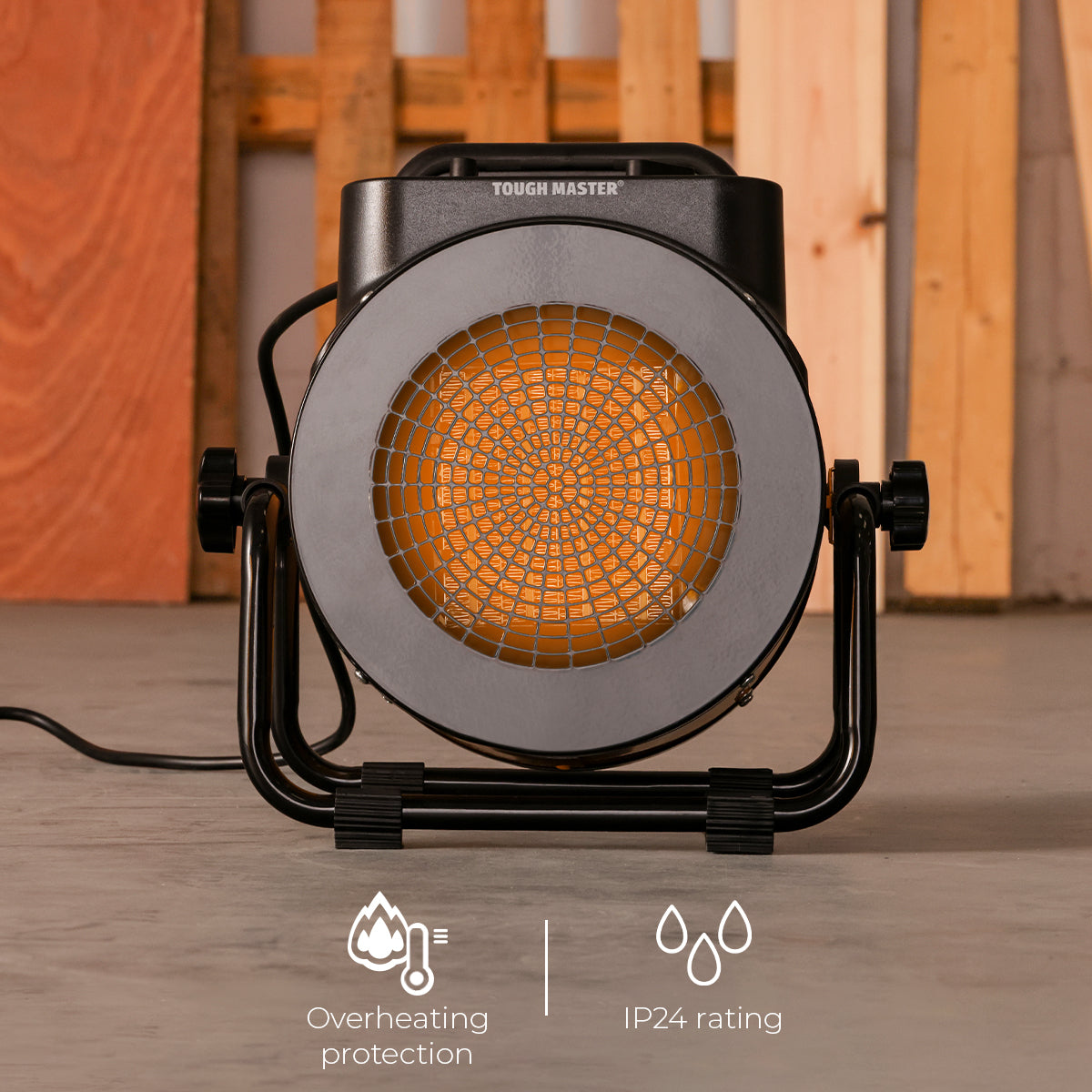 2kw Keramikinis elektrinis šildytuvas dirbtuvėms ir namams Tough Master TM-CFH201N