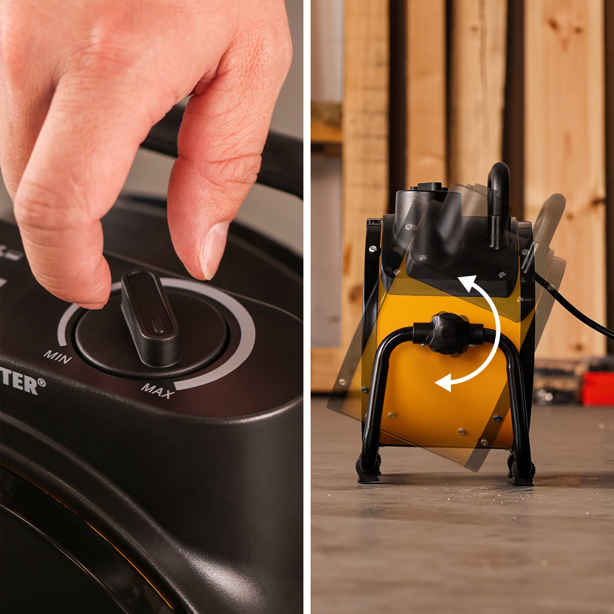 2kw Keramikinis elektrinis šildytuvas dirbtuvėms ir namams Tough Master TM-CFH201N