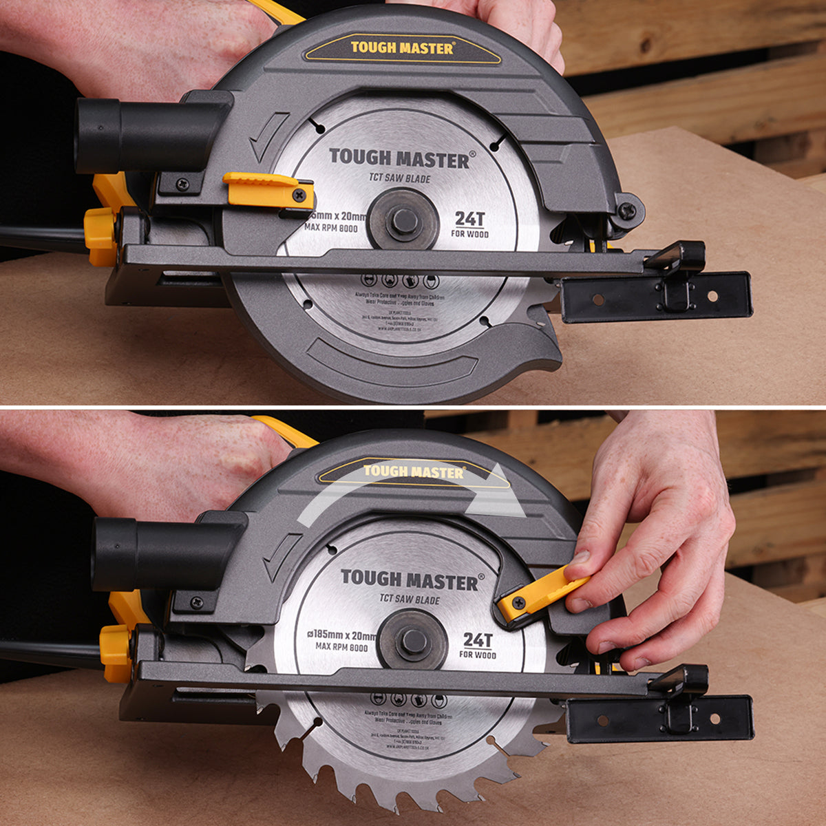 Manual circular saw 1400 W, 5000 rpm TOUGH MASTER TM-CS185