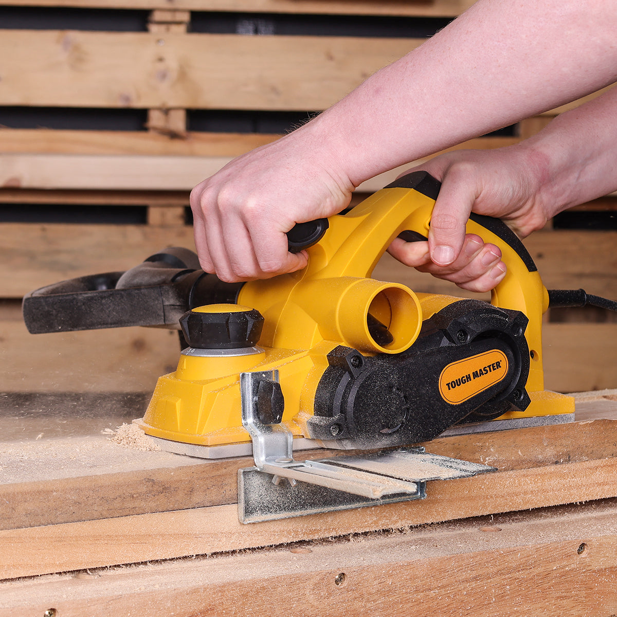 110mm elektrinis oblius, keičiamais ašmenimis, dvigubi peiliai 1kW Tough Master TM-PL113