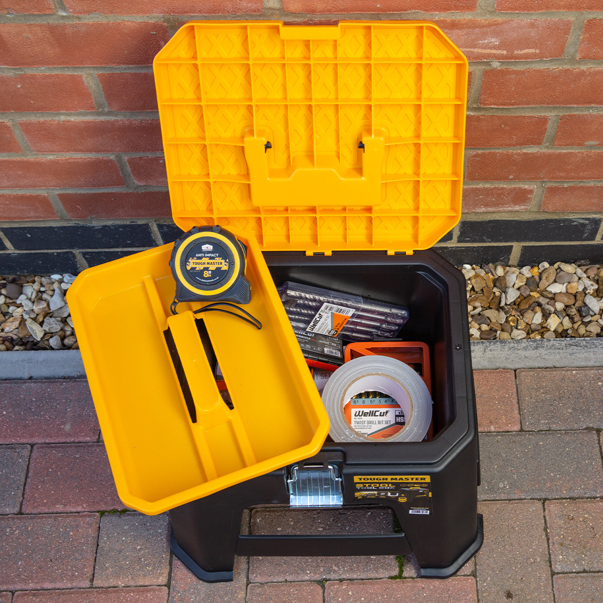 Įrankių dėžė, kėdutė, pakopa. Atlaiko iki 150kg svorį Tough Master UPT-5047