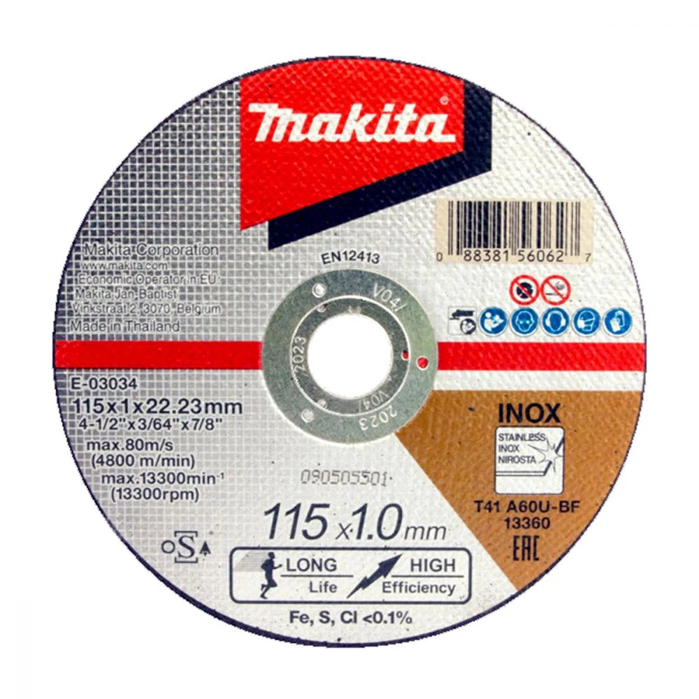 Makita metal cutting discs, 10 pcs 15mm x 1mm x 22.23mm E-03034