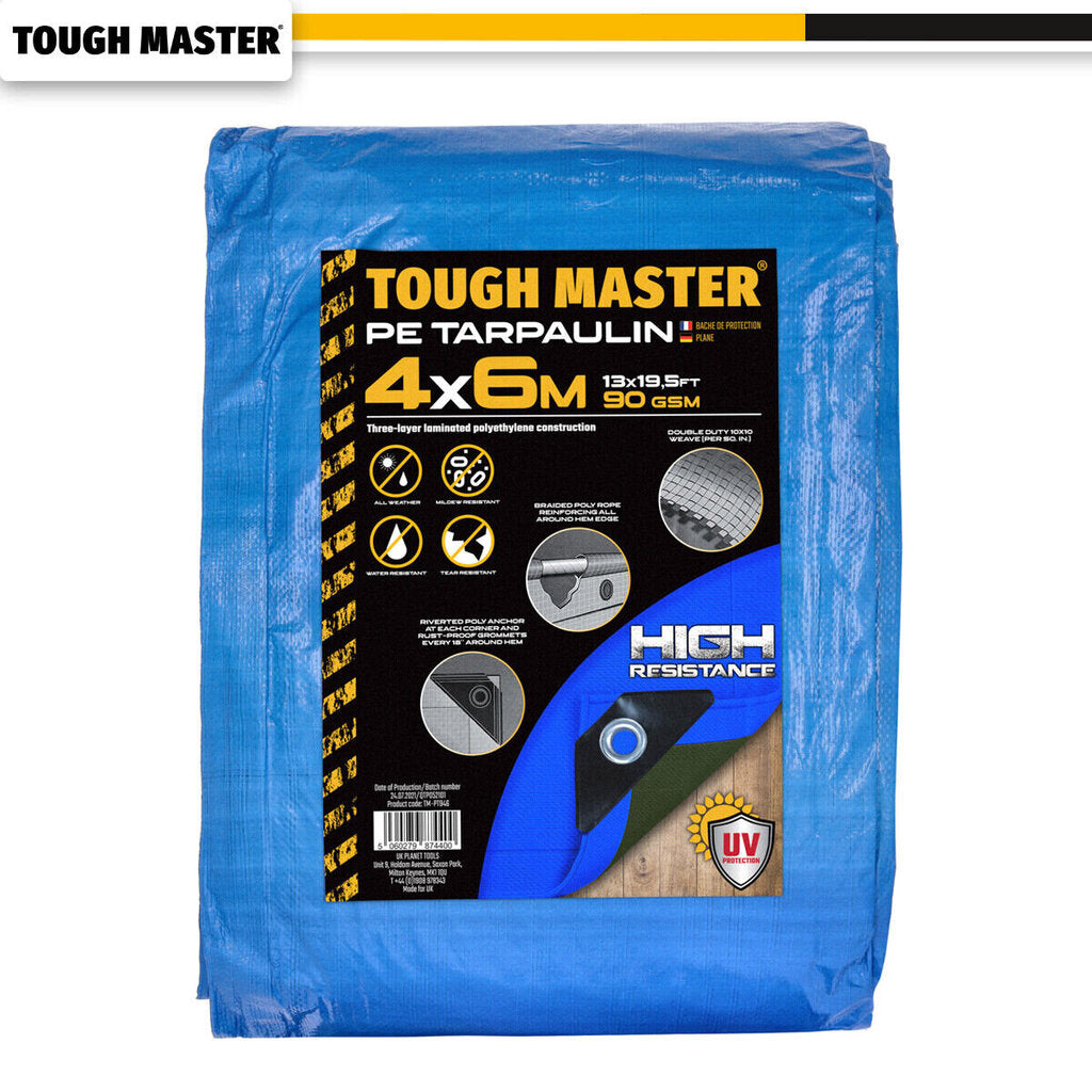 Reinforced garden Tarpaulin, tarpaulin 90gsm±3% Tough Master in various sizes from 2 to 15m