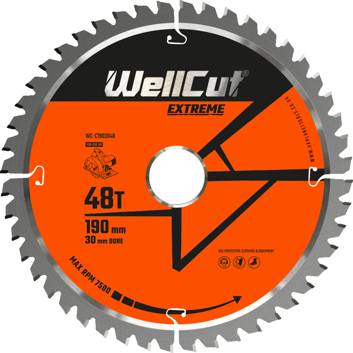 Diskinio pjūklo diskai, 2vnt komplektas 190x30mm 48 ir 60ties dantų WellCut WC-C1903048