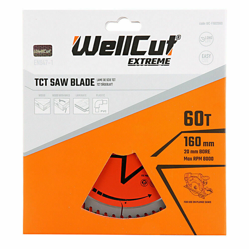 Circular saw blade set 28,48 and 60 teeth 160 x20mm WellCut® TCT Extreme