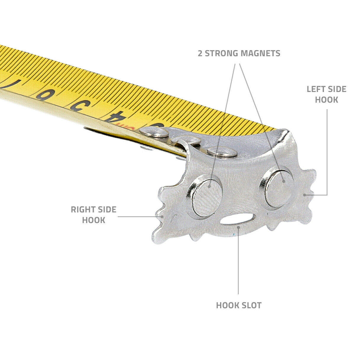 Measuring tape, roulette 8m x 25mm with magnetic end WellCut WC-MT825