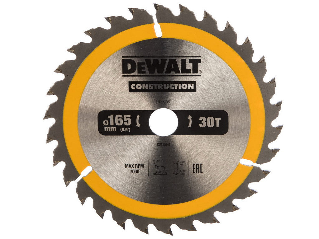 Pjovimo diskas DeWalt DT1935-QZ; 165x20 mm; Z30