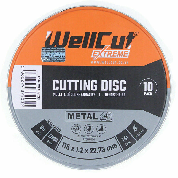 Metalo pjovimo diskai 115x1,2x22,23mm 10vnt WellCut WCA1152