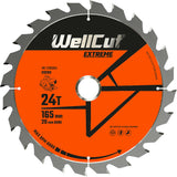 Circular saw blade, 165x20mm 24 teeth WellCut WC-C1652024