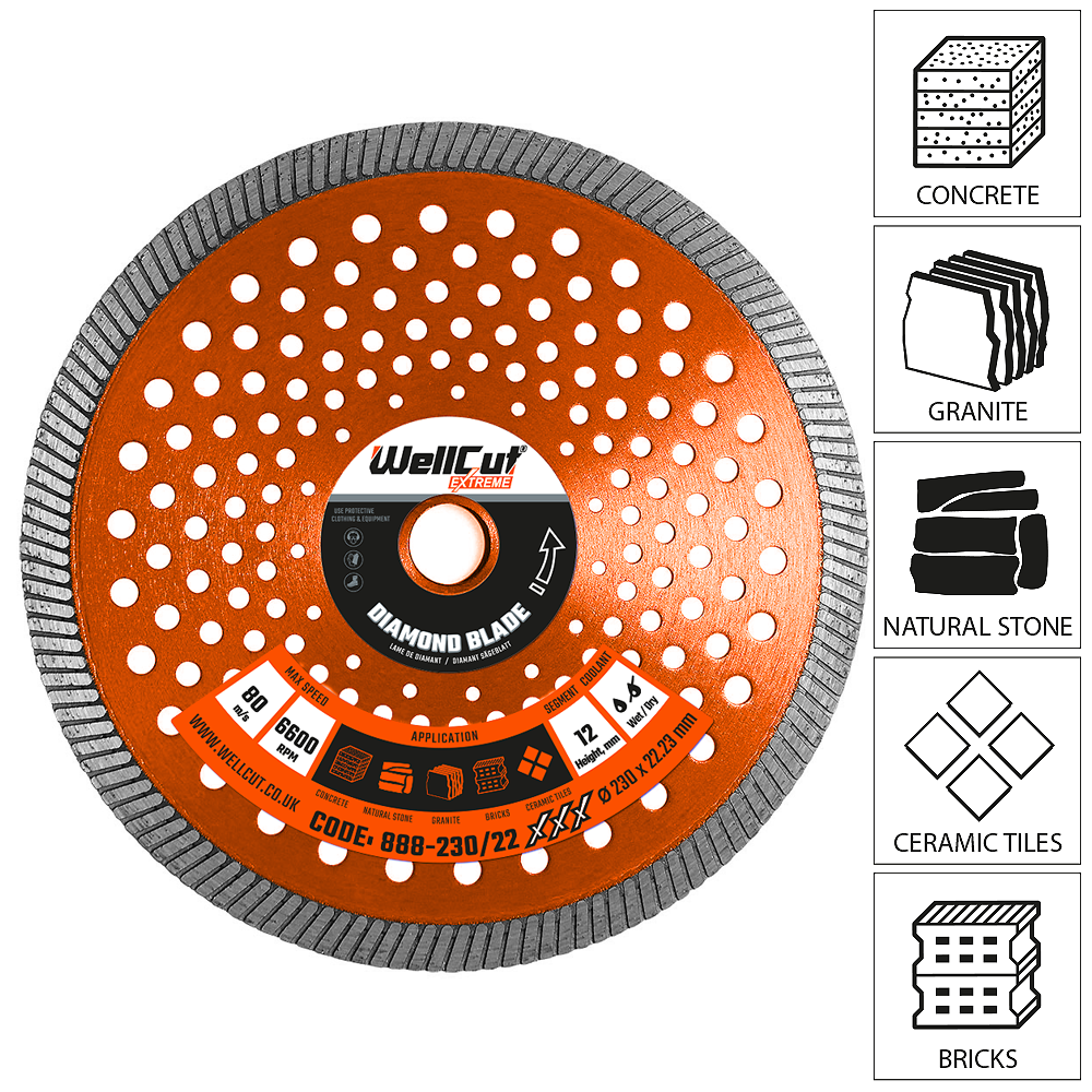 Diamond disc, 230x22mm WellCut 888-230/22