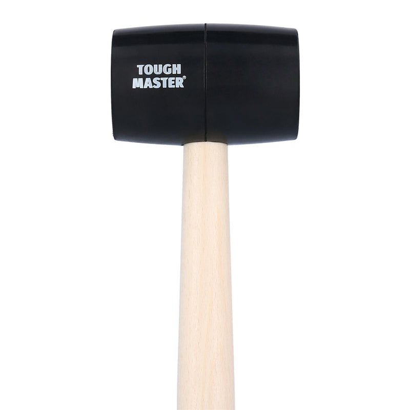 TOUGH MASTER® Rubber Mallet Dead Head Hammer Hand Tool Non-Marking Large Rubber Mallet with Wooden Handle - 16 Oz (TM-RM16W)