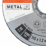 Metal cutting discs 115x1.2x22.23mm 10pcs WellCut WCA1152