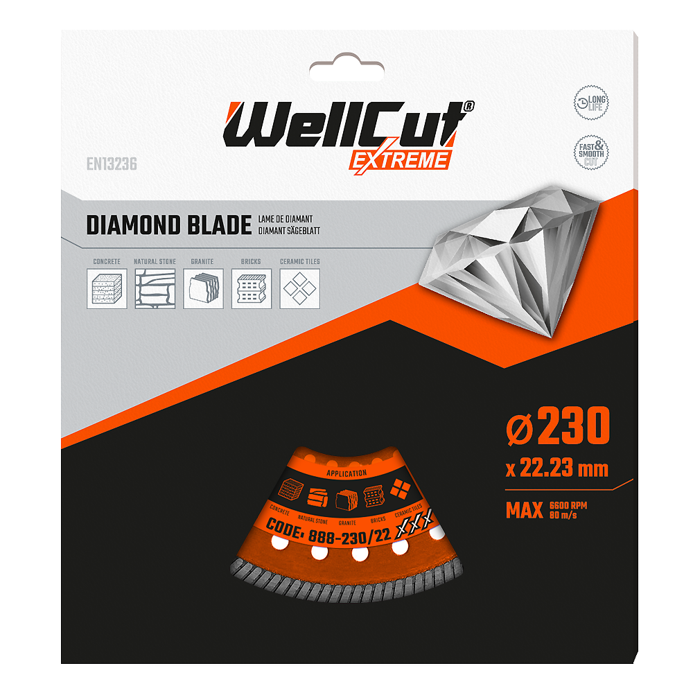 Diamond disc, 230x22mm WellCut 888-230/22