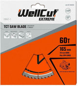 Circular Saw Blade WellCut 165mm x 20mm 60 Teeth WC-C1652060 Fits DSS610, M18CS55, GKS18