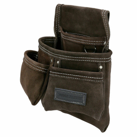 The leather tool pocket attaches to the Tough Master TM-418SP belt