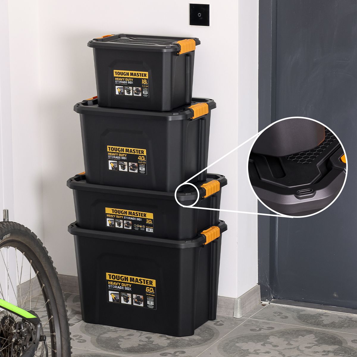 Plastic storage box, box for storage, 30l Tough Master TM-UPT-4030