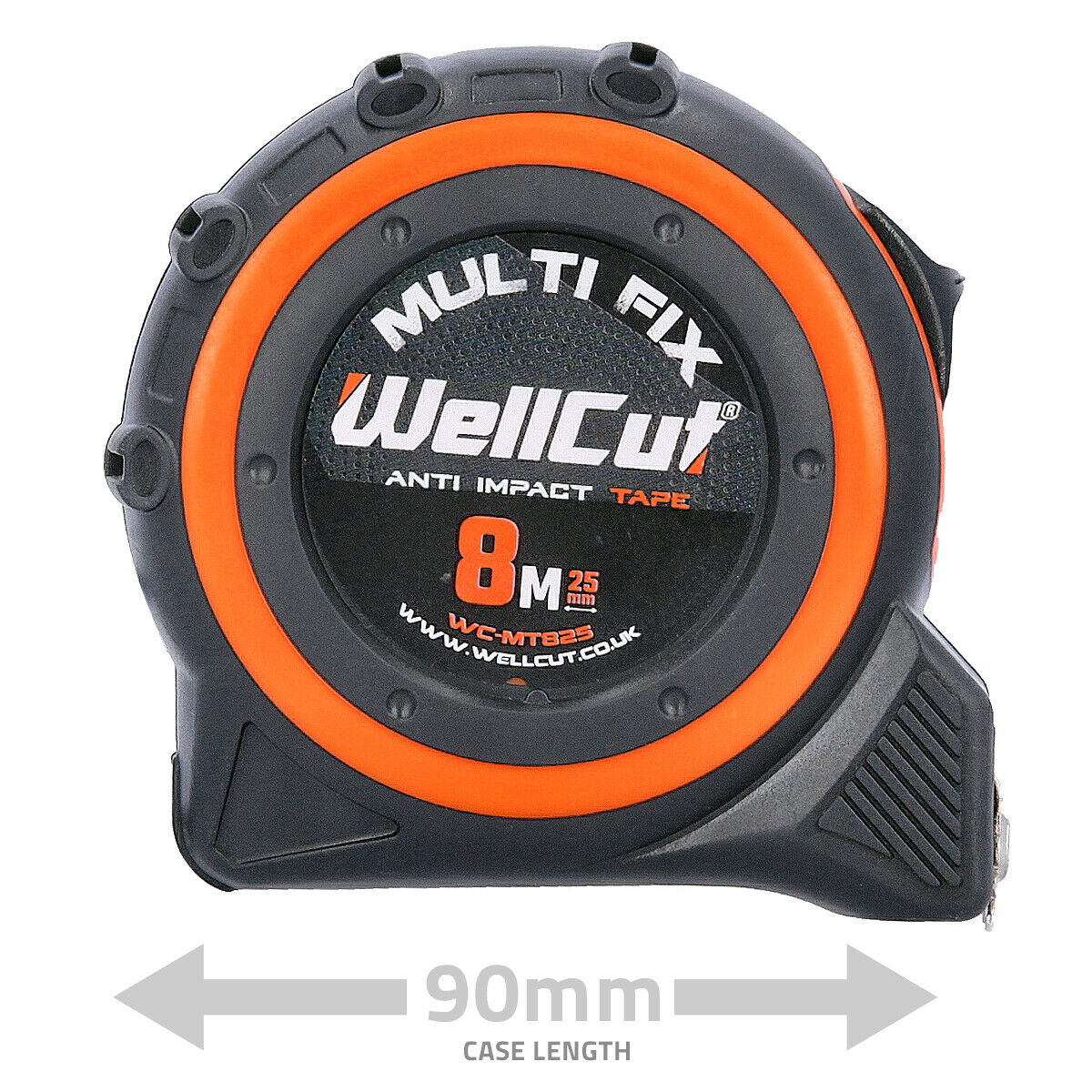 Measuring tape, roulette 8m x 25mm with magnetic end WellCut WC-MT825