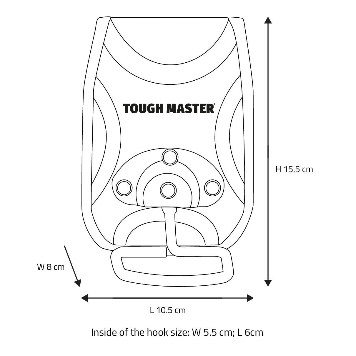 Hammer holder, sliding, attached to belt Tough Master TM-71869