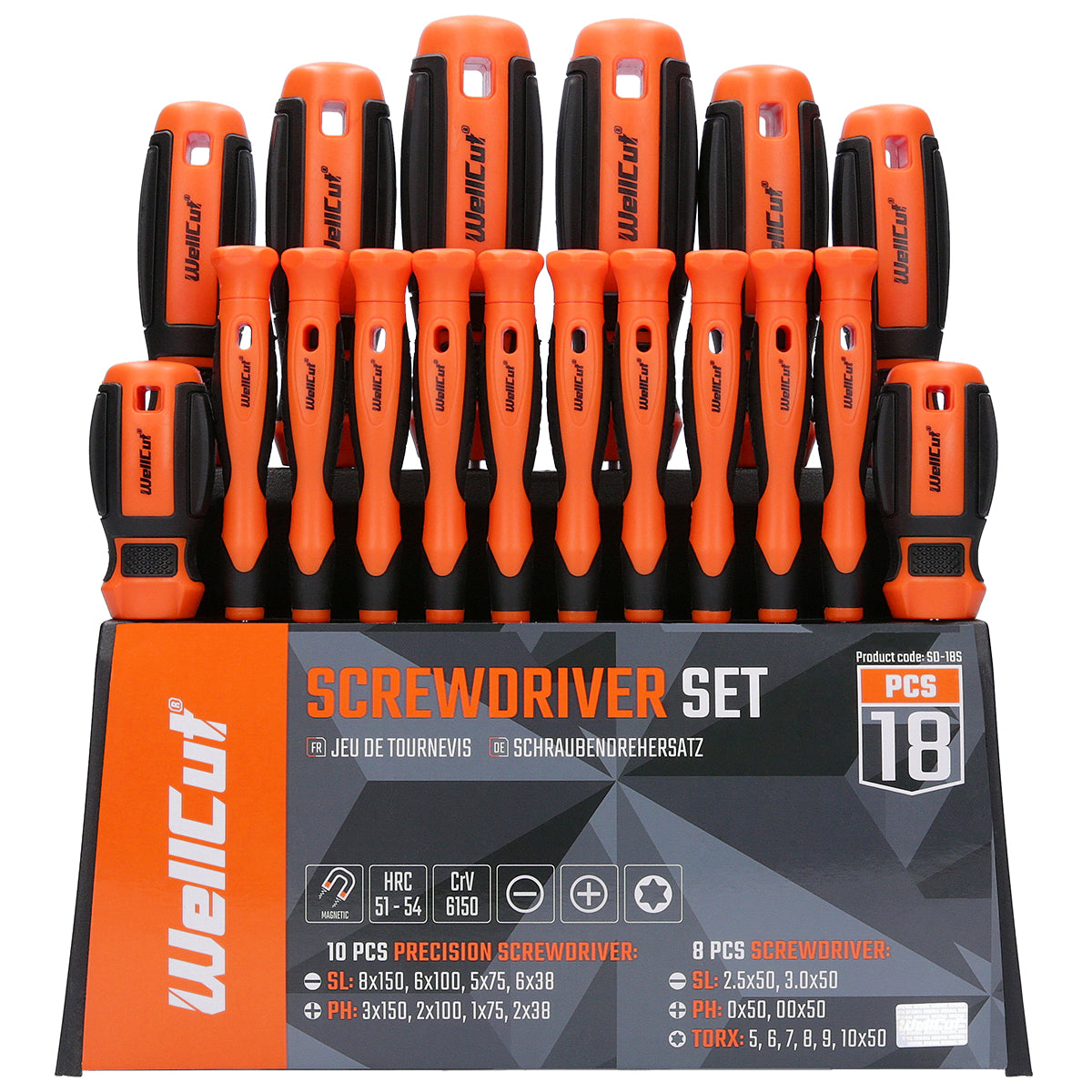 Screwdriver set 18 pcs. WellCut WC-SD18S