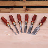 Chisel set for woodworking 6 pcs steel with ash handle Tough Master TM-CS146W