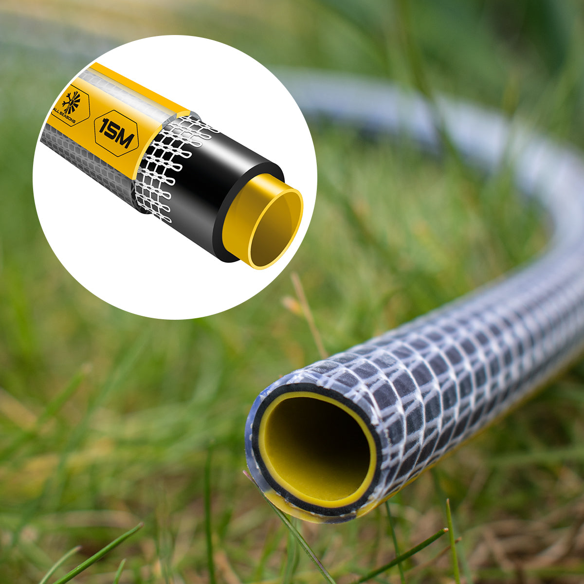 Reinforced garden watering hose, 15m. (-5°C to +65°C) Tough Master TM-GH415C