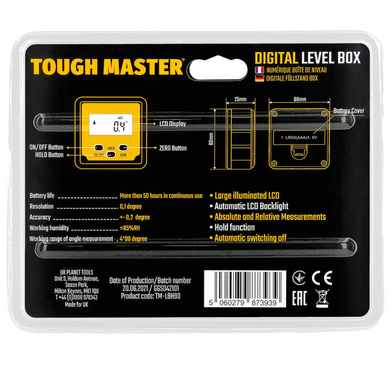 Skaitmeninis kampo matuoklis, magnetinis Tough Master TM-LBH90
