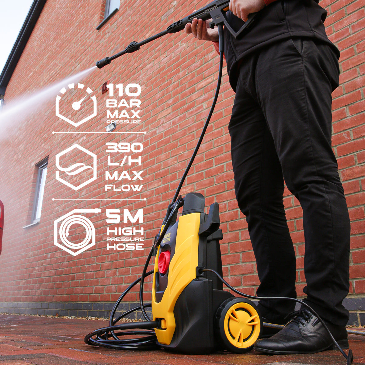 High pressure washer, washing station 1.4kW, 110 bar, Tough Master TM-PW11