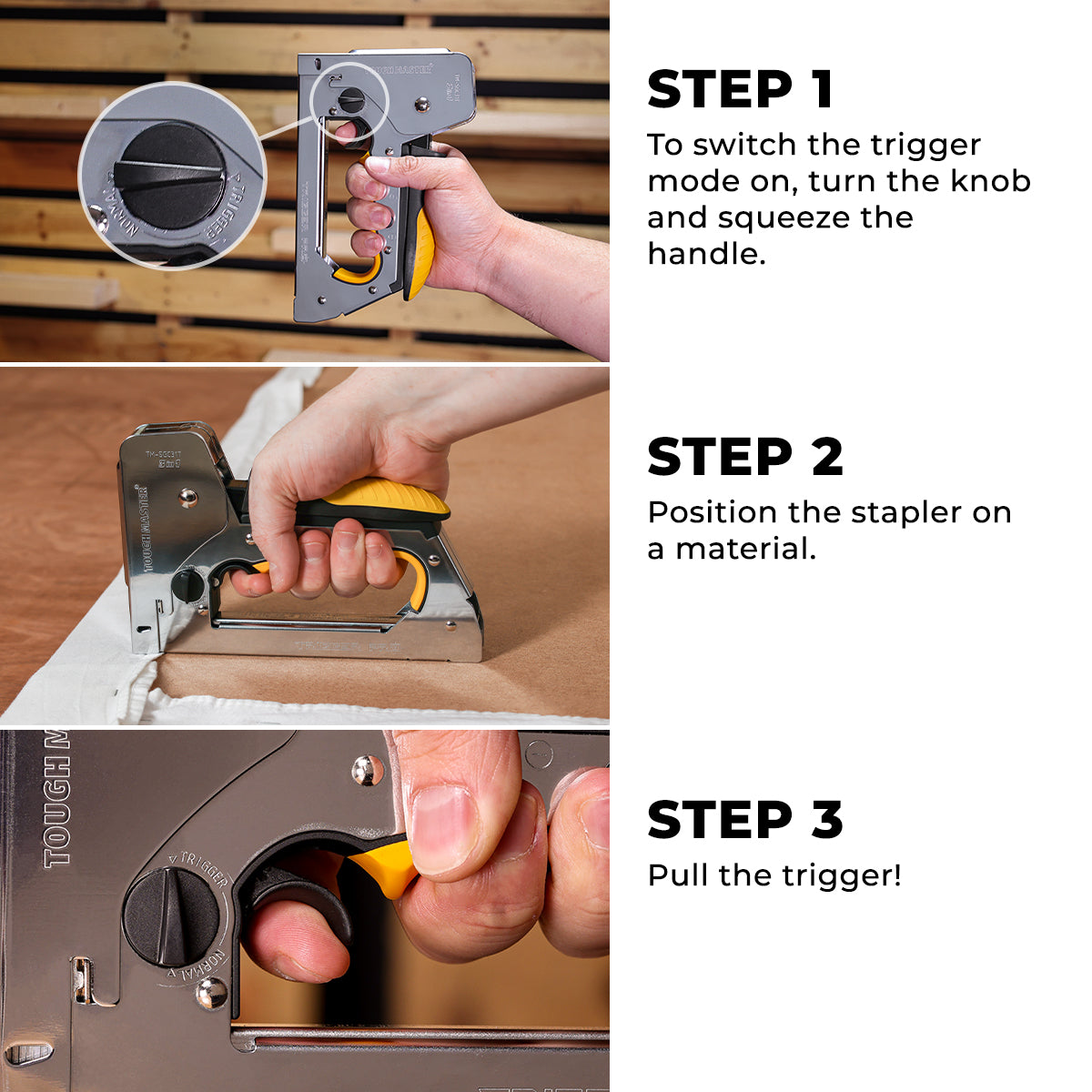 Staple gun with staples Reusable Furniture Upholstery Heavy Duty Staple Stapler 3in1 Tough Master TM-SGC31T