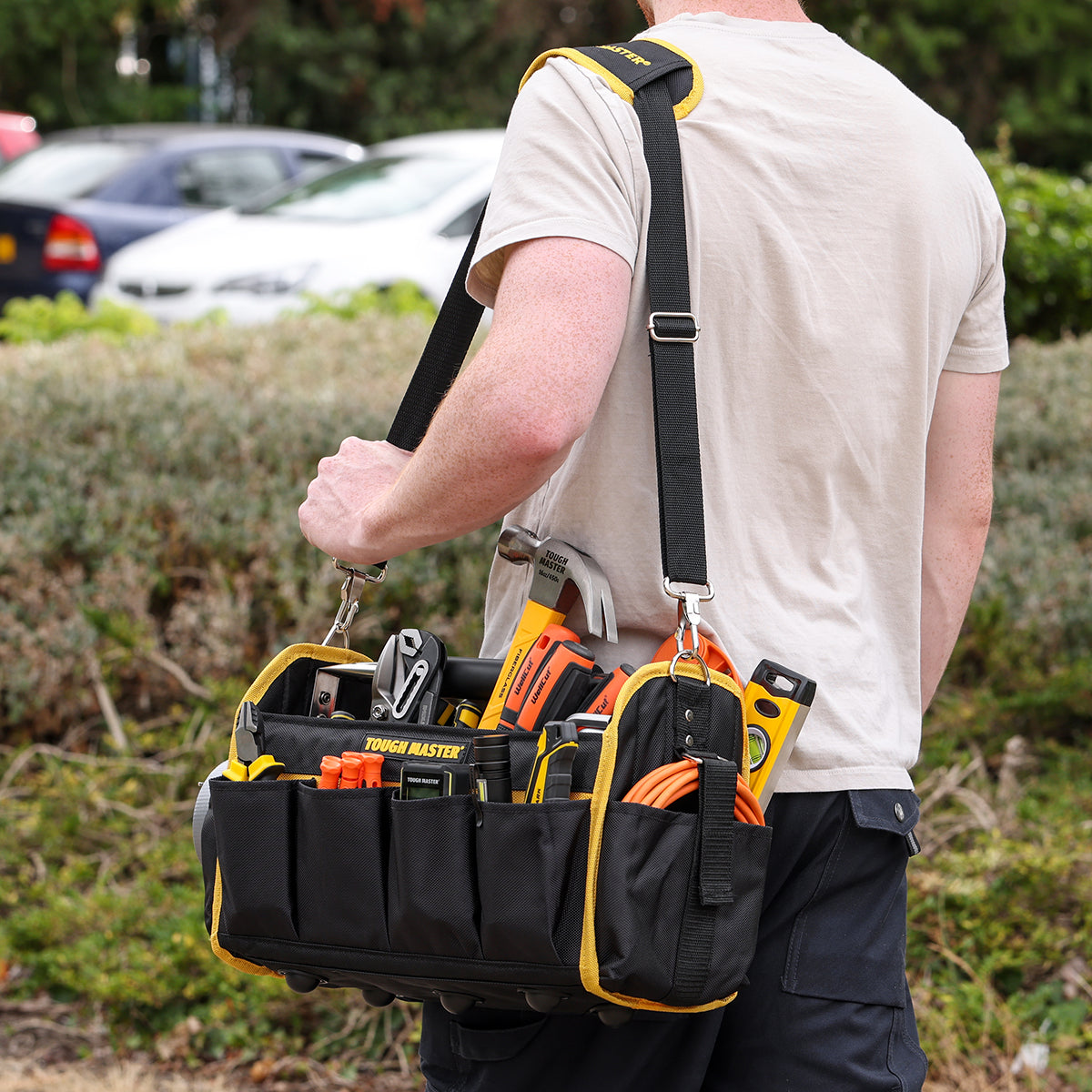 Electrician's Tool Bag, 14-Pocket Bag with Handle Tough Master TM-TB0116