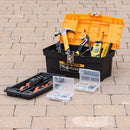 TOUGH MASTER 16" Heavy-Duty Pro Carbon Tool Storage Box Removable Tray Compartment Organiser