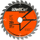 Circular saw blade, 160x20mm 28 teeth WellCut WC-F1602028