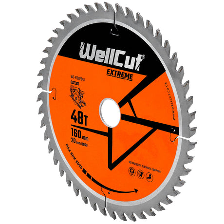 Circular saw blade, 160x20mm 48 teeth WellCut WC-F1602048